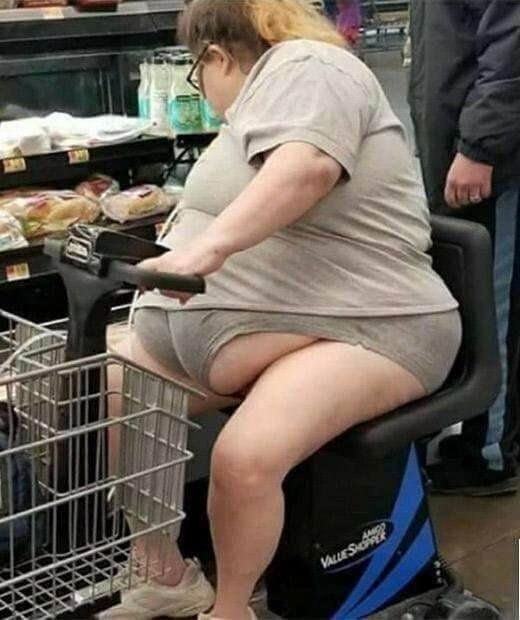 Time to slow down when you go shopping with your butt on backasswards.