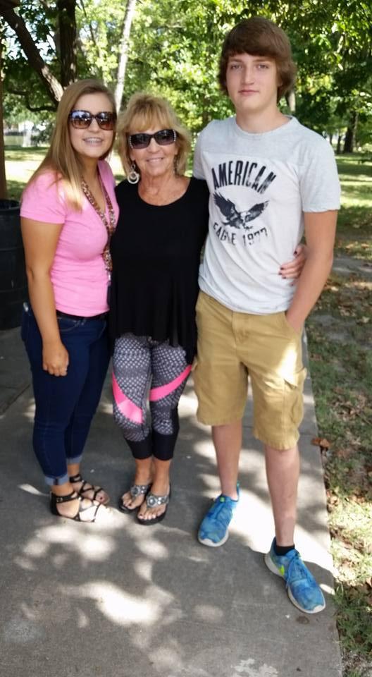 In St Peters Missouri at Old Town Park at my family reunion with 2 of my grandkids Courtney & Gavin!