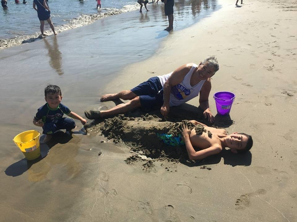 at Santa Cruz with Isaac and Ian.