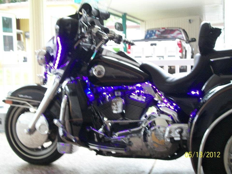 Ed Hill's album, Bike with LED lights on it