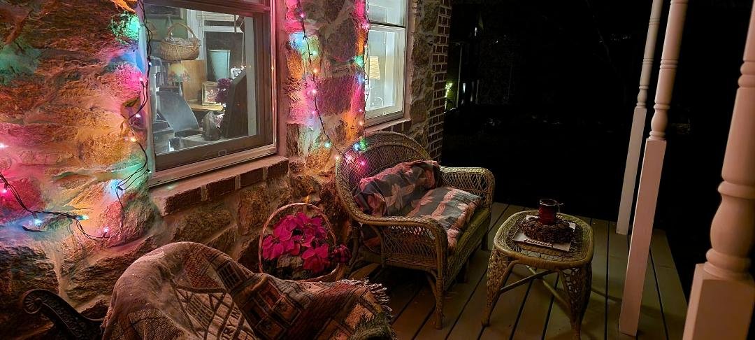 our front porch tonight, waiting for Santa, hope you all have a wonderful Christmas