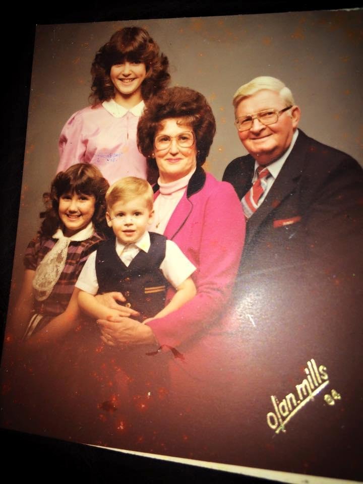 My babies with my mom and dad.i wish I could start over and raise them again. They were a joy to my life
