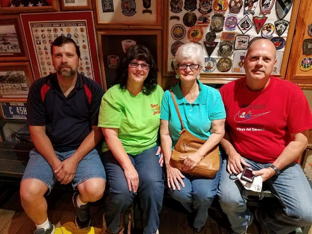 Waiting for a table at Lambert's restaurant in Sikeston, Mo. These are my 3 children.