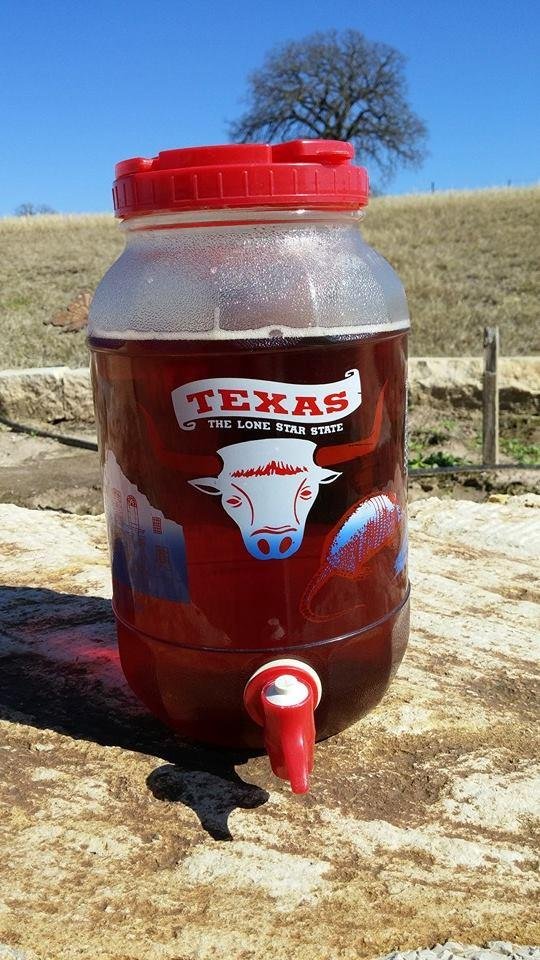 The sun tea ready, will stop for a lunch break, been cleaning out weeds in a flower bed, get it ready for spring. A nice windy day, just north of Rockdale,TX.