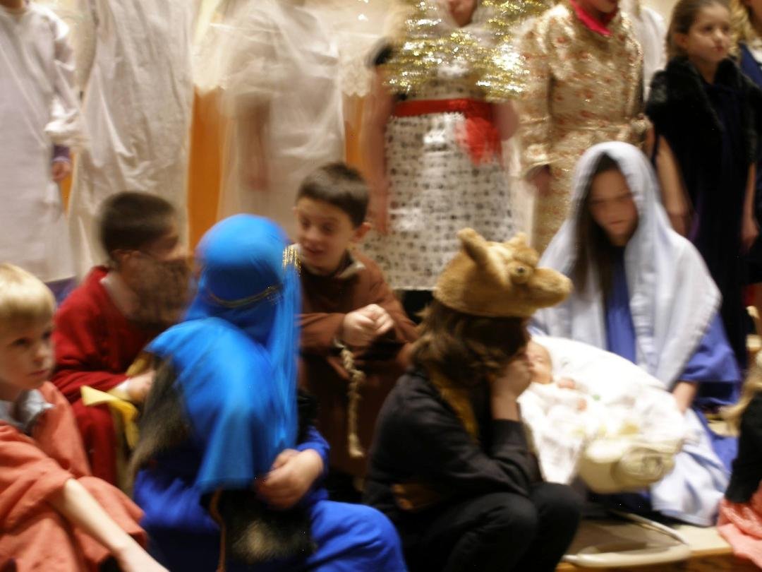 Ben talking to one of the wise men....