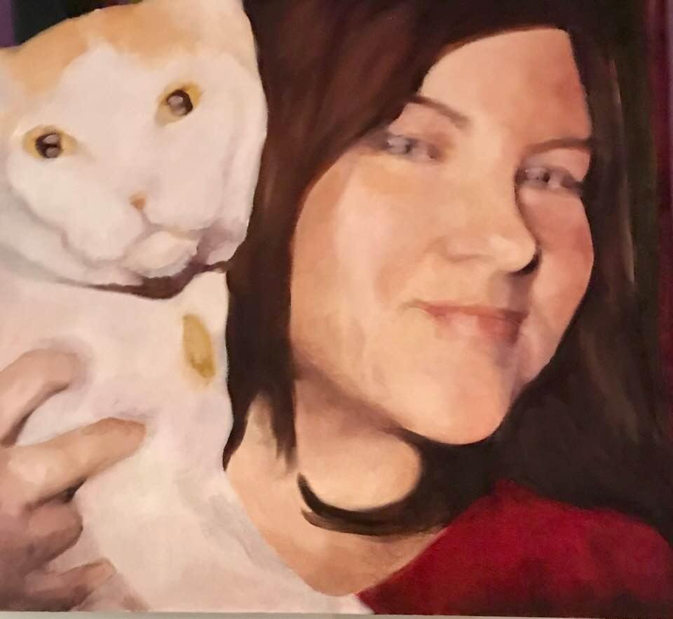 🎈🎉Happy birthday🎁🎊 to my darling daughter, Amanda! This is a self-portrait she painted several years ago🎨. (She is actually much prettier.)❤️🎂❤️🤗❤️
