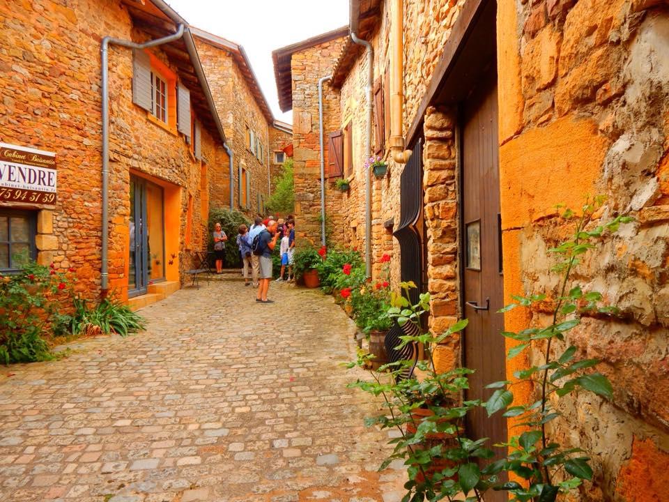 Most of the village is made of yellow sandstone and it helps give the gamay grapes of the Beaujolais region some of their flavour
