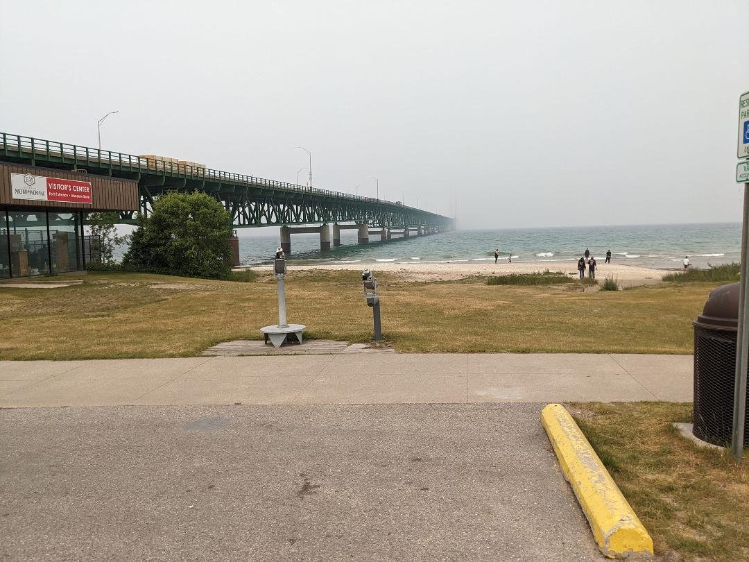 I'm in Michigan visiting my cousins , this is the Mackinac bridge.