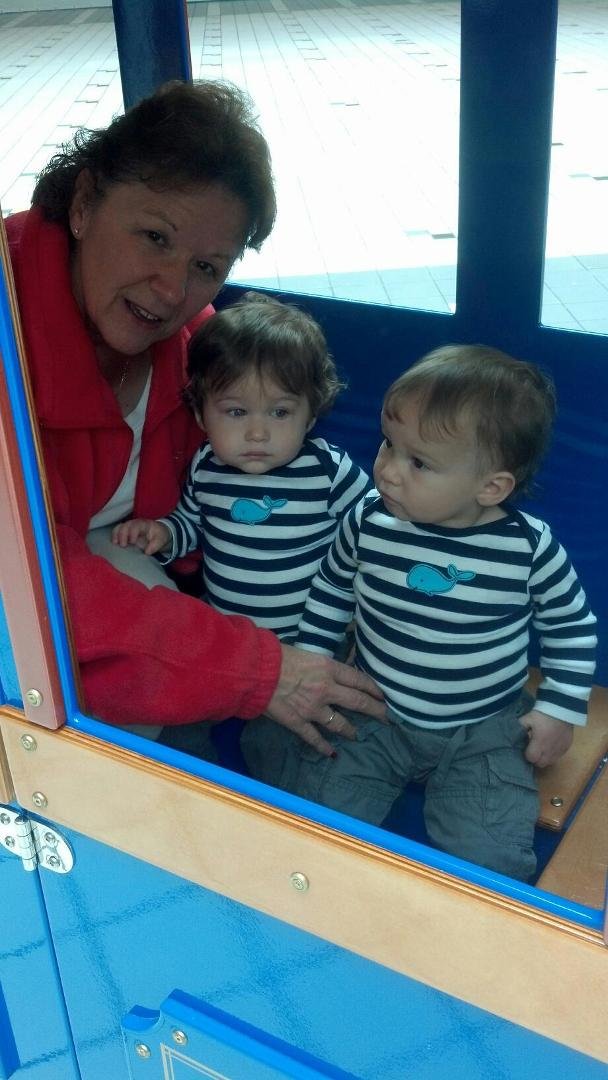 Buni and the boys, Theodore and Andrew, (the young princes) on a train ride.