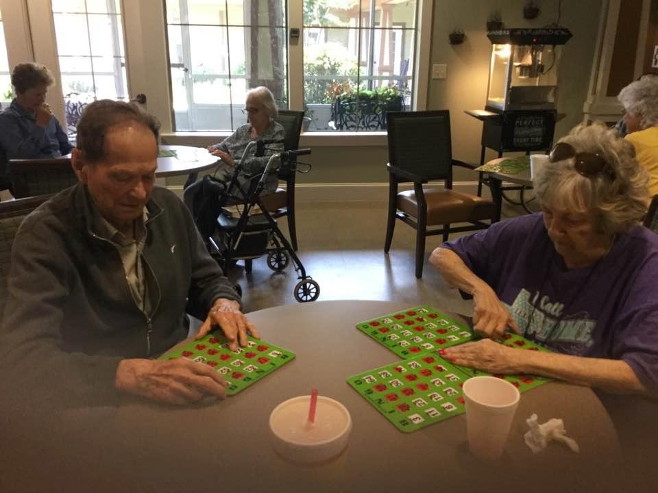 Dad has a serious bingo partner today...three boards!