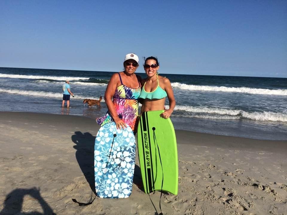 Last good day at the beach! Tara Bewley and I had a blast boogie boarding.😃