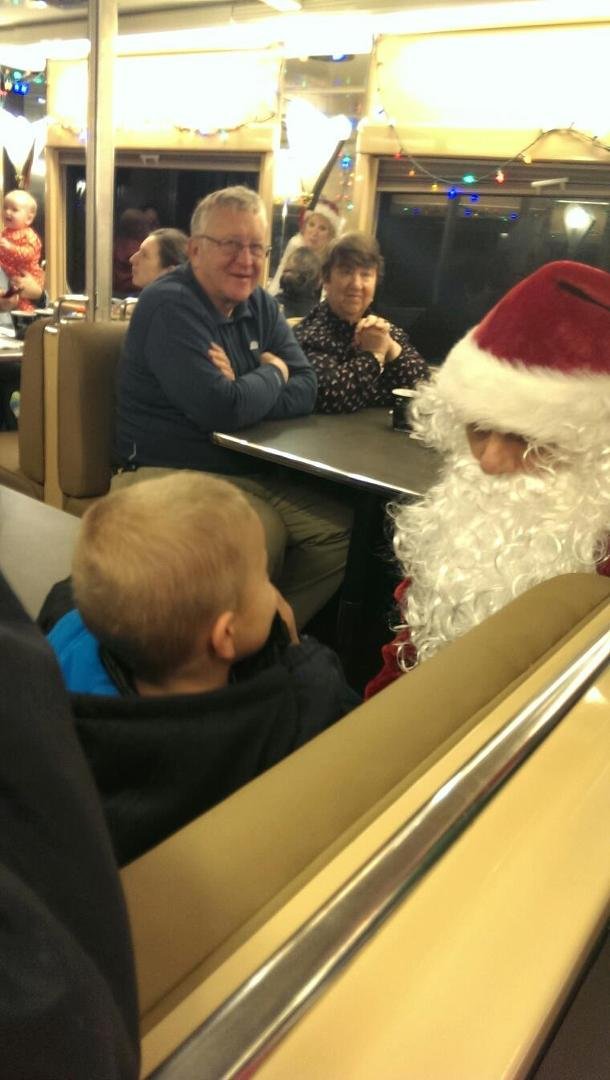 Santa is on the train