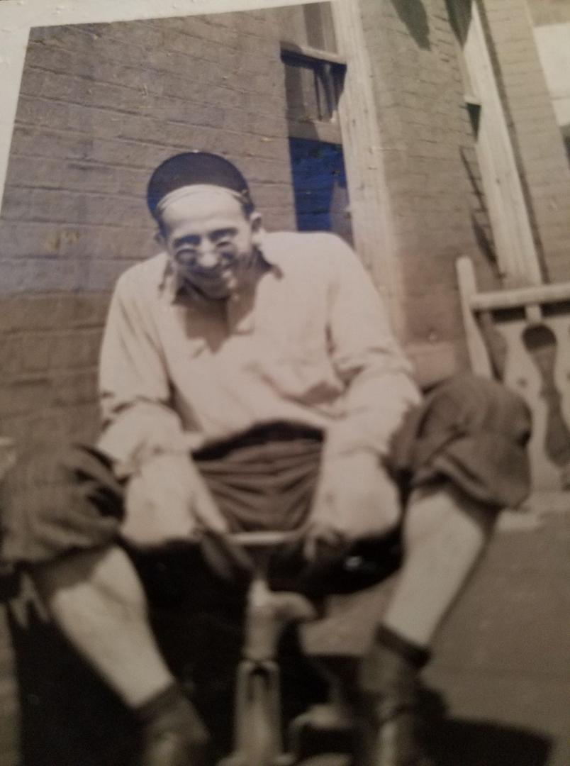 My dad about 1942 on my brother's trike