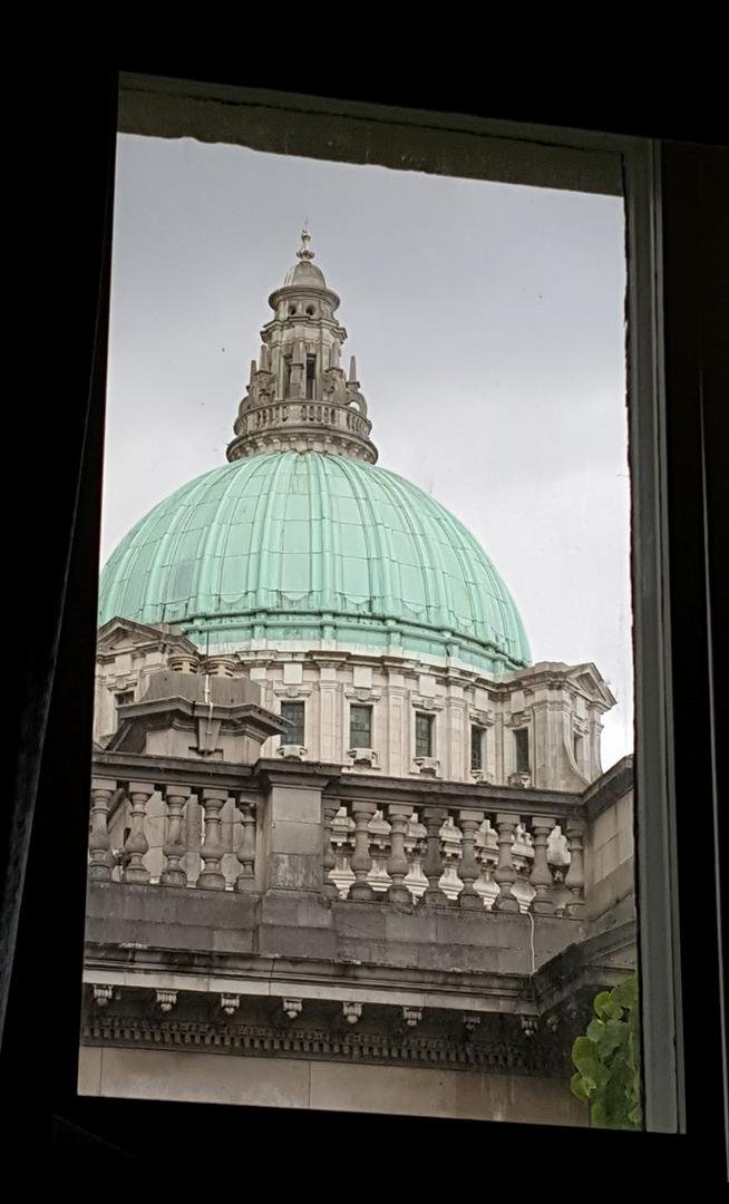 View from our hotel room of Belfast City Hall