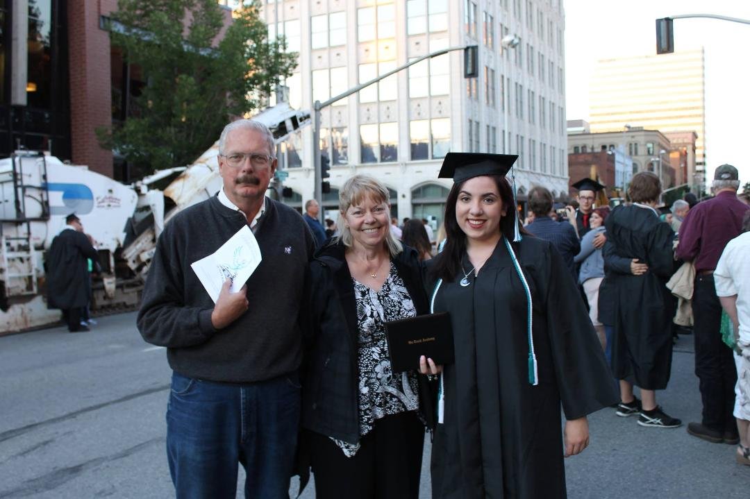 Family photo with Maddie!  We are so Proud of her!