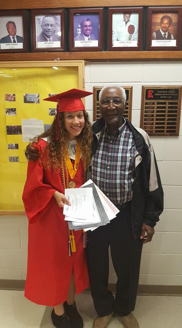 This is granddaughter who will be graduating from East High School tomorrow. I was attending their awards ceremony.