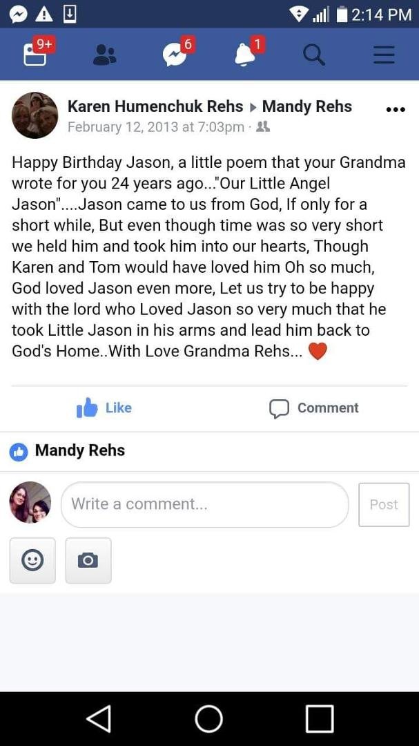 Came across this and didn't even know it was there. My mom bless her heart wrote this to my daughter Mandy 10yrs ago. How cool is that