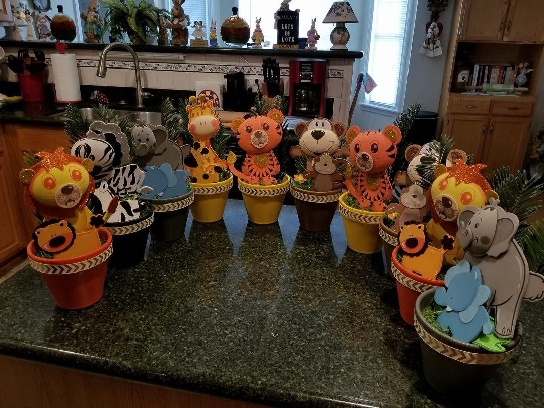 This is a centerpiece  that I made for my daughter in law for her baby shower.