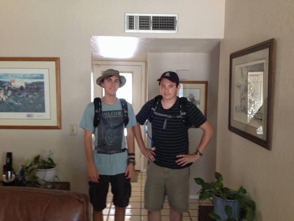 Trevor and Noah on their way to Mt Lemmon.  Too cute.