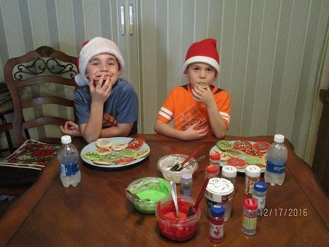 Making cookies with Memere.  Finished product!