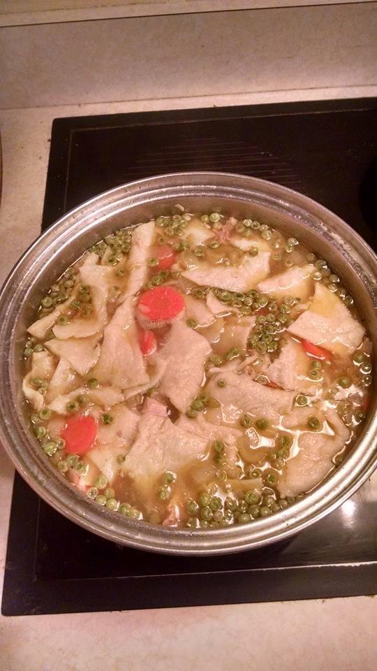 Mmmmmmm Turkey Noodle Soup with homemade flapjack noodles - I haven't made it for years!