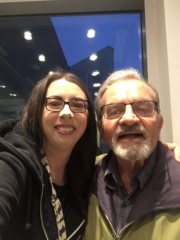 My daughter Shawna and her Grandpa Jack Kokotailo at Nana Mouskouri concert last night.Jack turned 92 last month