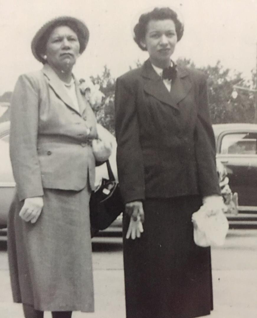 Happy Mother's Day to the strongest,funniest, classiest and most stylin mother and grandmother I knosw. Mary Baker and Regena Baker Patterson. Muskogee OK, 1951.