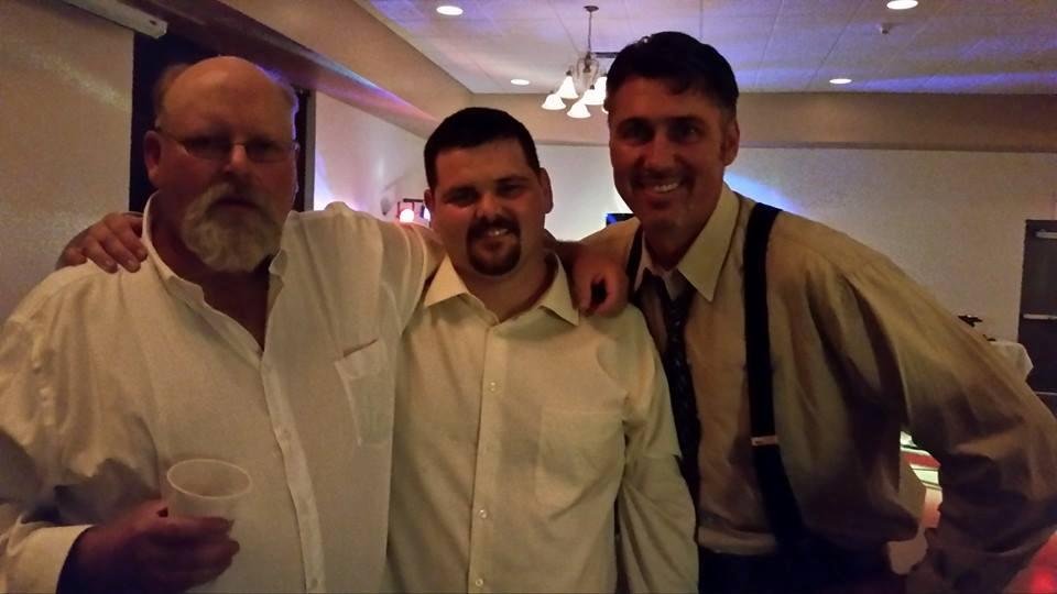 My son Jim the groom Dustin and the brides father Bill at the wedding