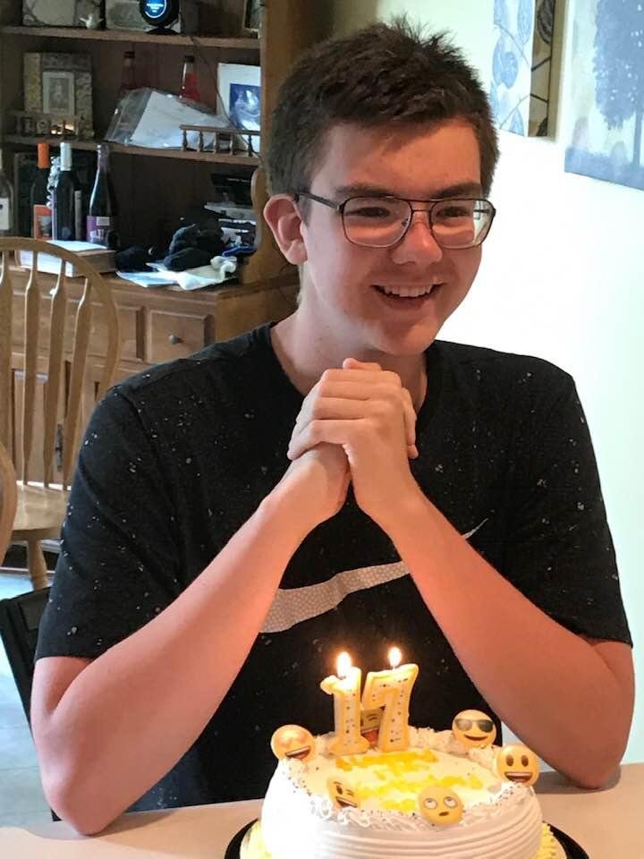 Youngest grandson Reece is 17 today!  It was just yesterday you were born!
