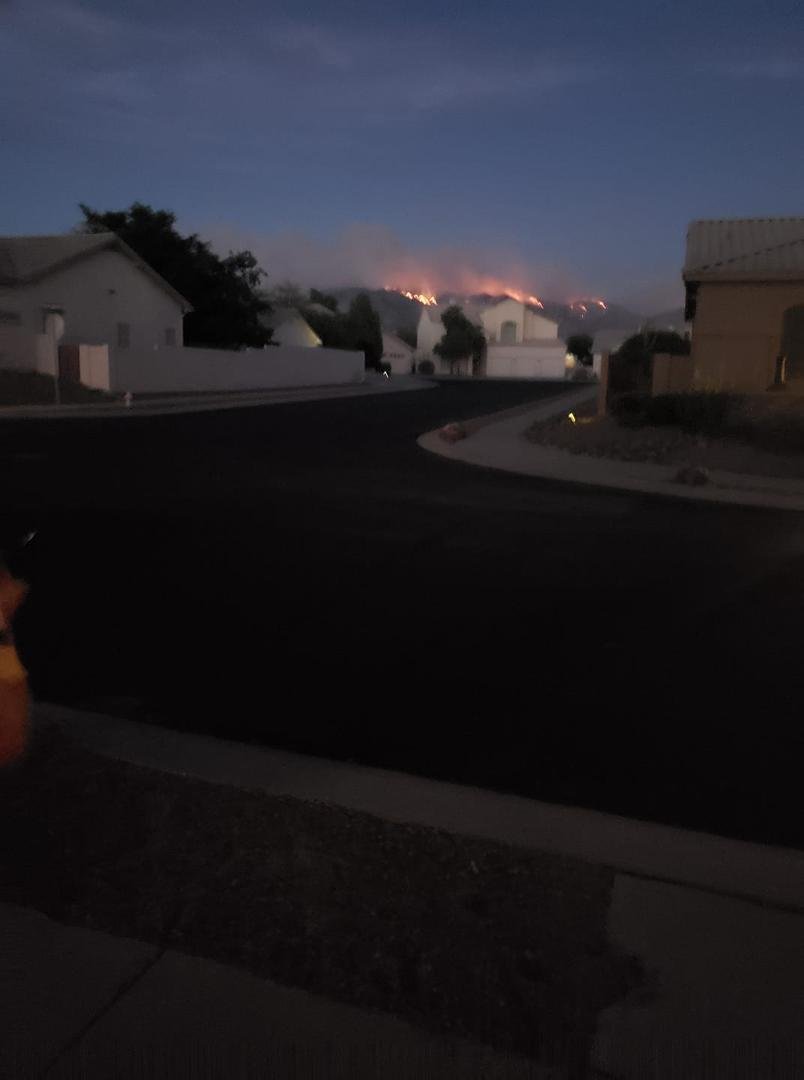 Mt. Lemmon and Summerhaven on fire tonight from the front of our house! Scary!