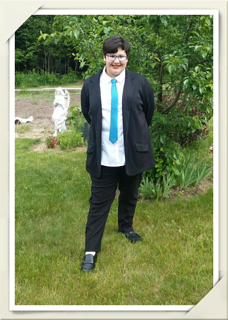 And she's ready to graduate grade 8!