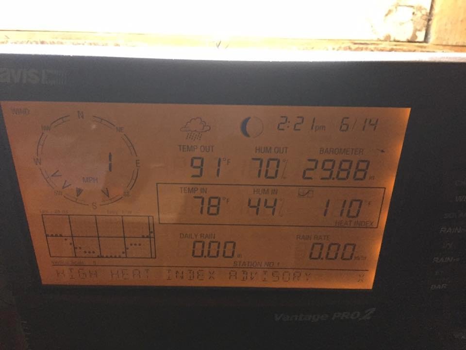 110 heat index, but hey, at least it is not raining, again.