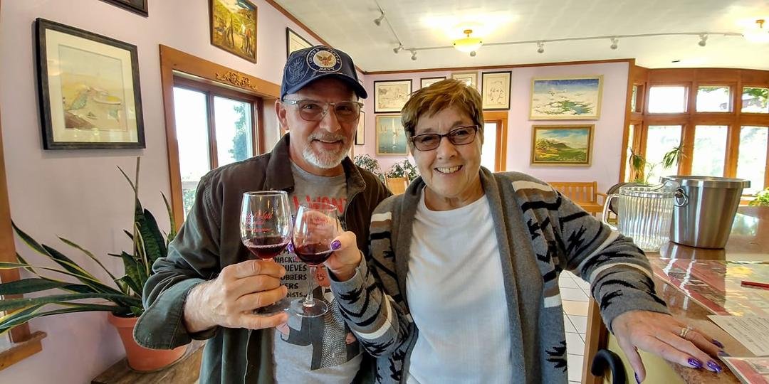 Wine tasting at Bully Hills Winery in Hammonsport, NY with Diane, one day before our 1st Anniversary. Starting our celebration early!