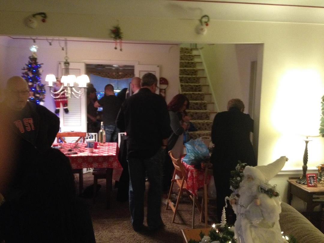 Over 60 friends and family enjoying our first Italian Christmas!!