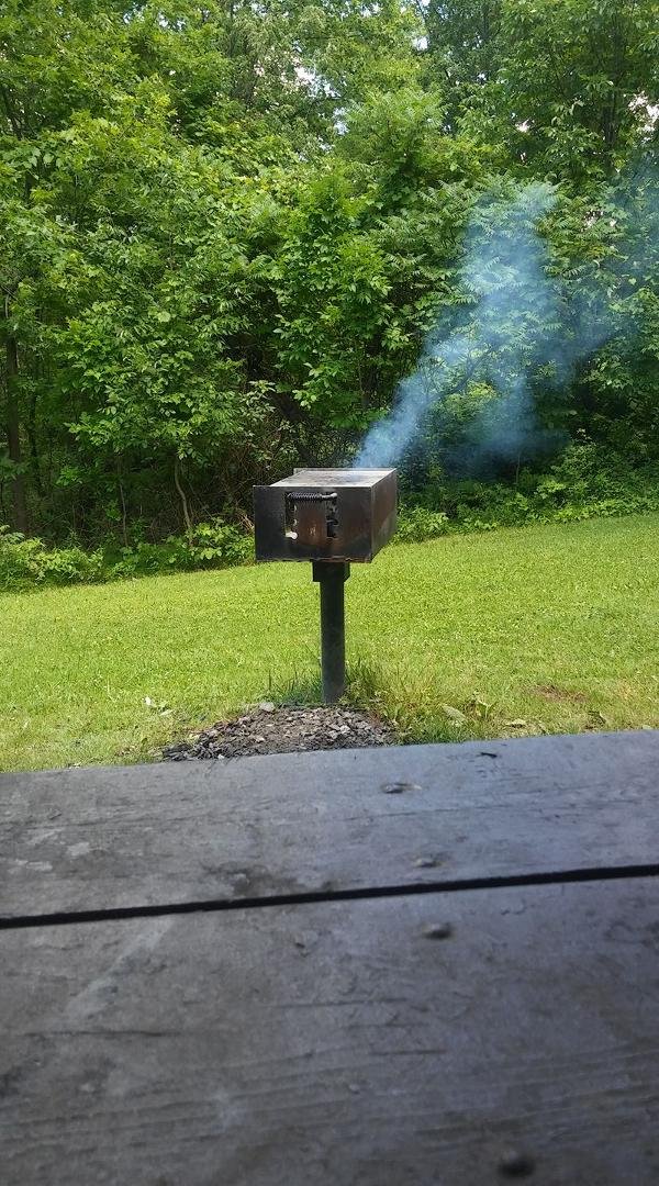 Got a spot finally, got the fire going! Yay.