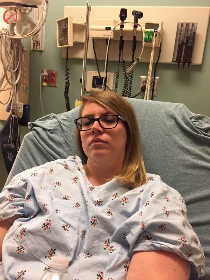 Not expecting to be doing this today! In ER with this baby girl... she's been dizzy for the past three days and nauseous and can't stand alone or walk easily! They will most likely do a CAT scan to see what's going on!!