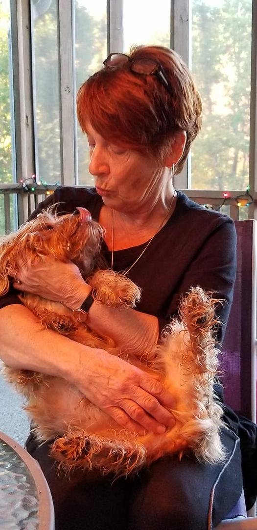 Scruffy is happy Marita is here.