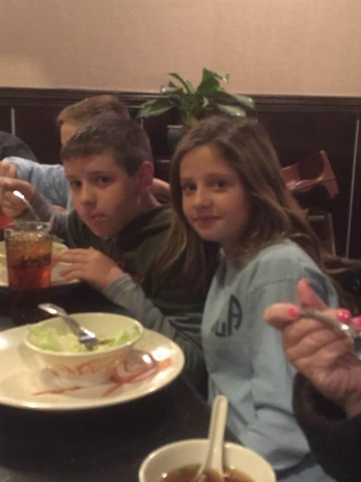 Only 13 once,right? Happy birthday to Luke and Maddie Lanham---enjoying hibachi dinner--CrossLanes, West Virginia style! 🎉♥️👍