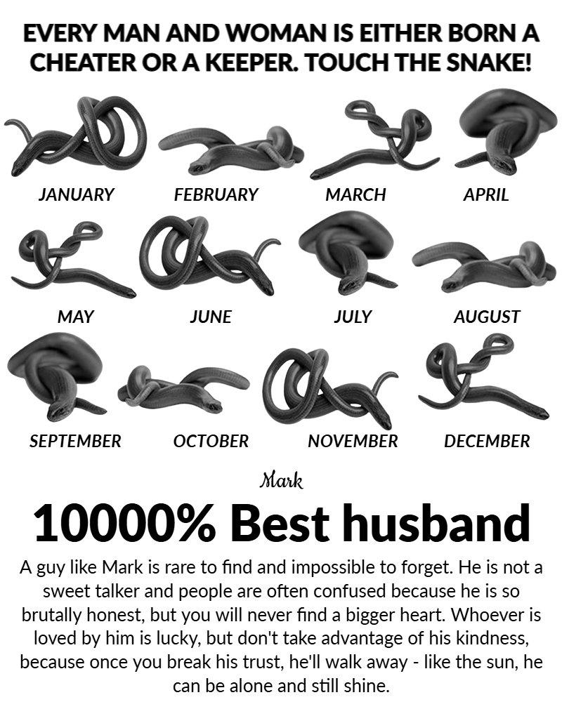 Every Man And Woman Is Either Born A CHEATER Or A KEEPER. Touch The Snake!
