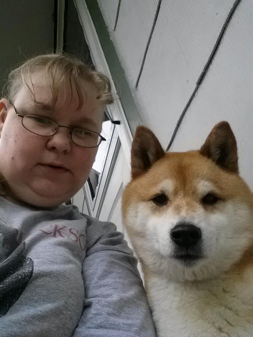 Tonka and I outside sitting