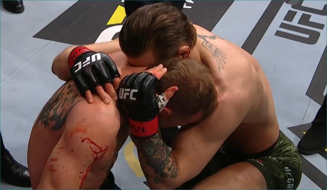 This hug lasted longer than the entire fight.
