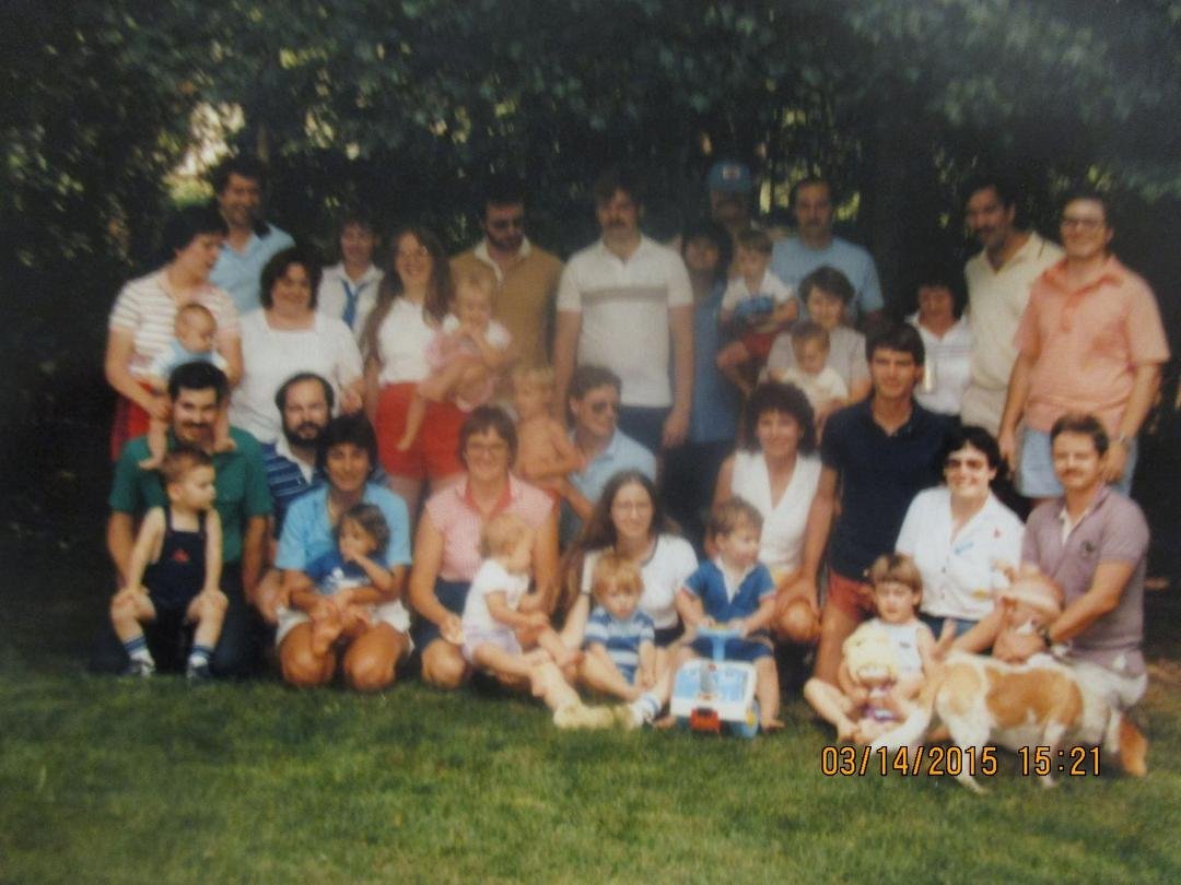 TBT 1985 gathering of college group - look at those babies; all of them are 30 years old or older.