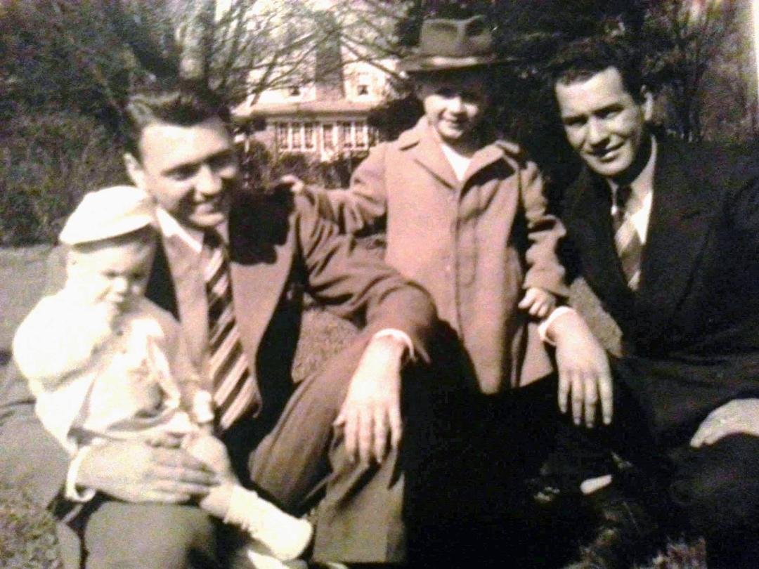 A Fathers Day tribute to my father, William Ray Dodds, on the right and my uncle John Faulkinbury on the left, with me at 5 years old, and my cousin John Michael. Around 1945 in Lebanon, Indiana