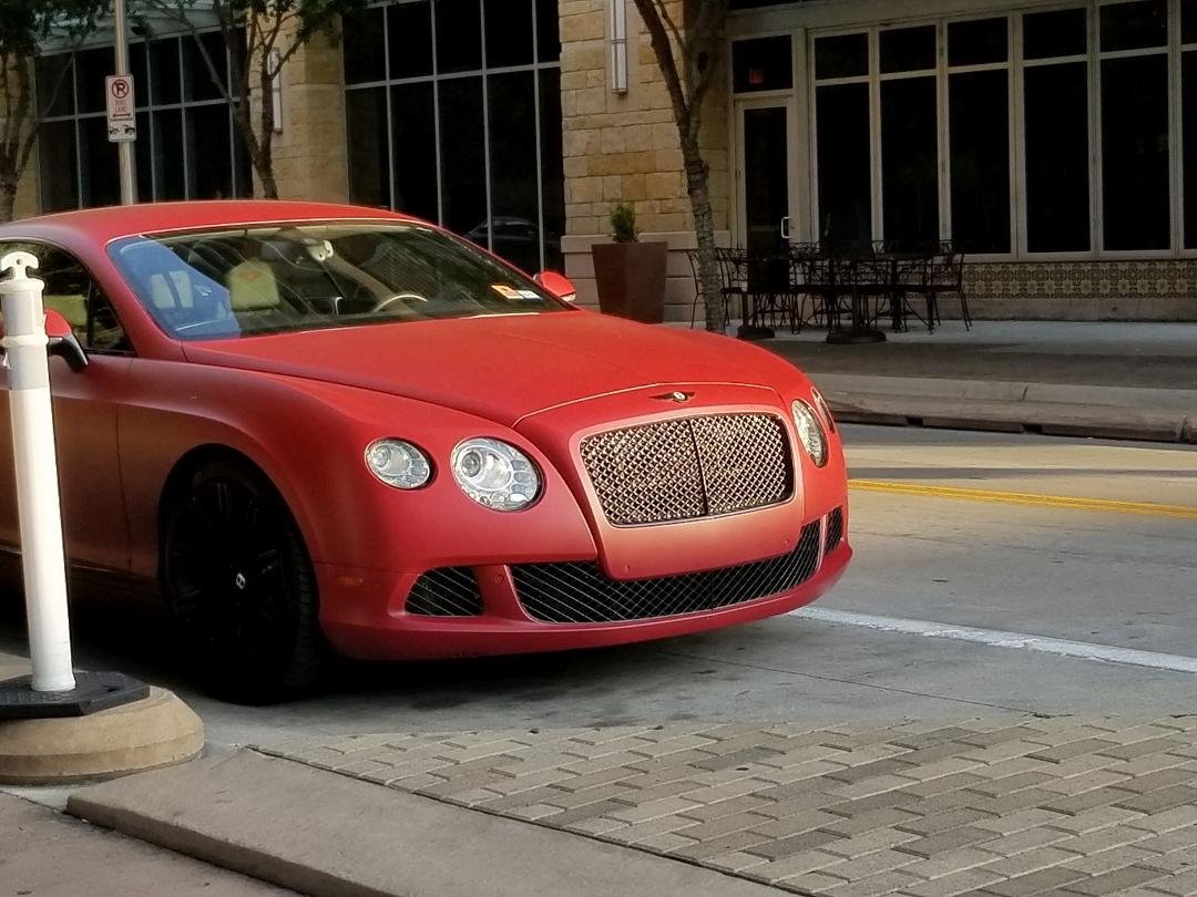 The Rust? Matte color Bentley in front of our hotel the other day