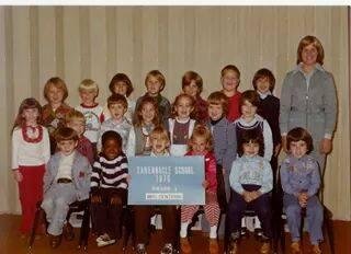 Here is Amanda Marchione in front of me, next to our 1st grade teacher-1976