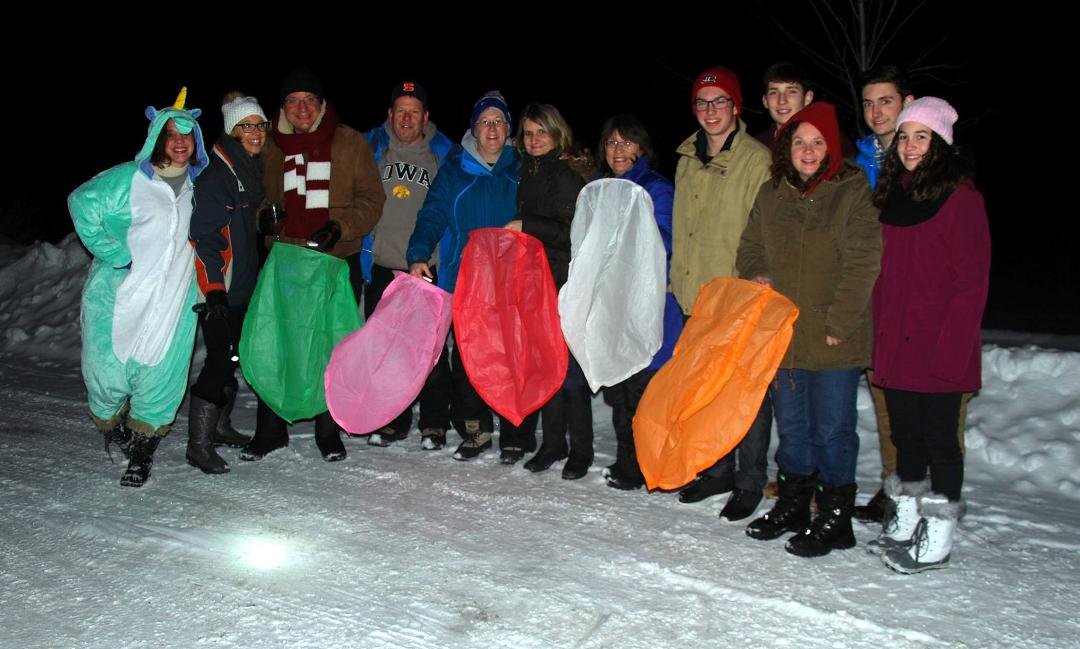 The New Year's Eve activity that never got off the ground but a good time was had by all.