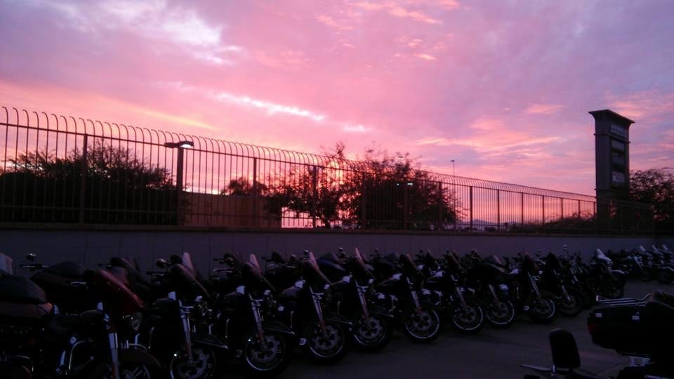 forgot to post this last weekend. sunset and shiny new bikes! can't go wrong!