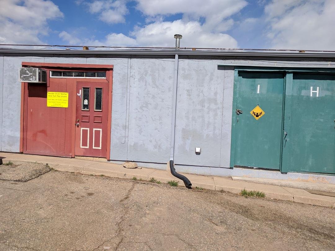 Bob Dias would love it here. Unit H garage band; Unit I our Down and Dirty Weightlifting Gym; Unit J Drum Lessons.