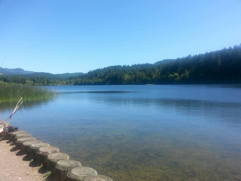 Beautiful day fishing at lake padden in bellingham washington.....