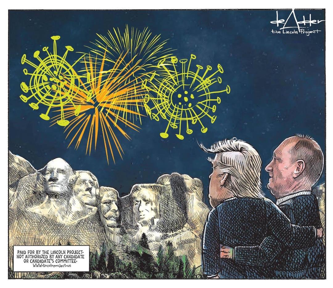 Do I have to say more? May you have a safe 4th of July as Donnie Trump is in South Dakota 😂😂😂 132 days to Nov. 3rd